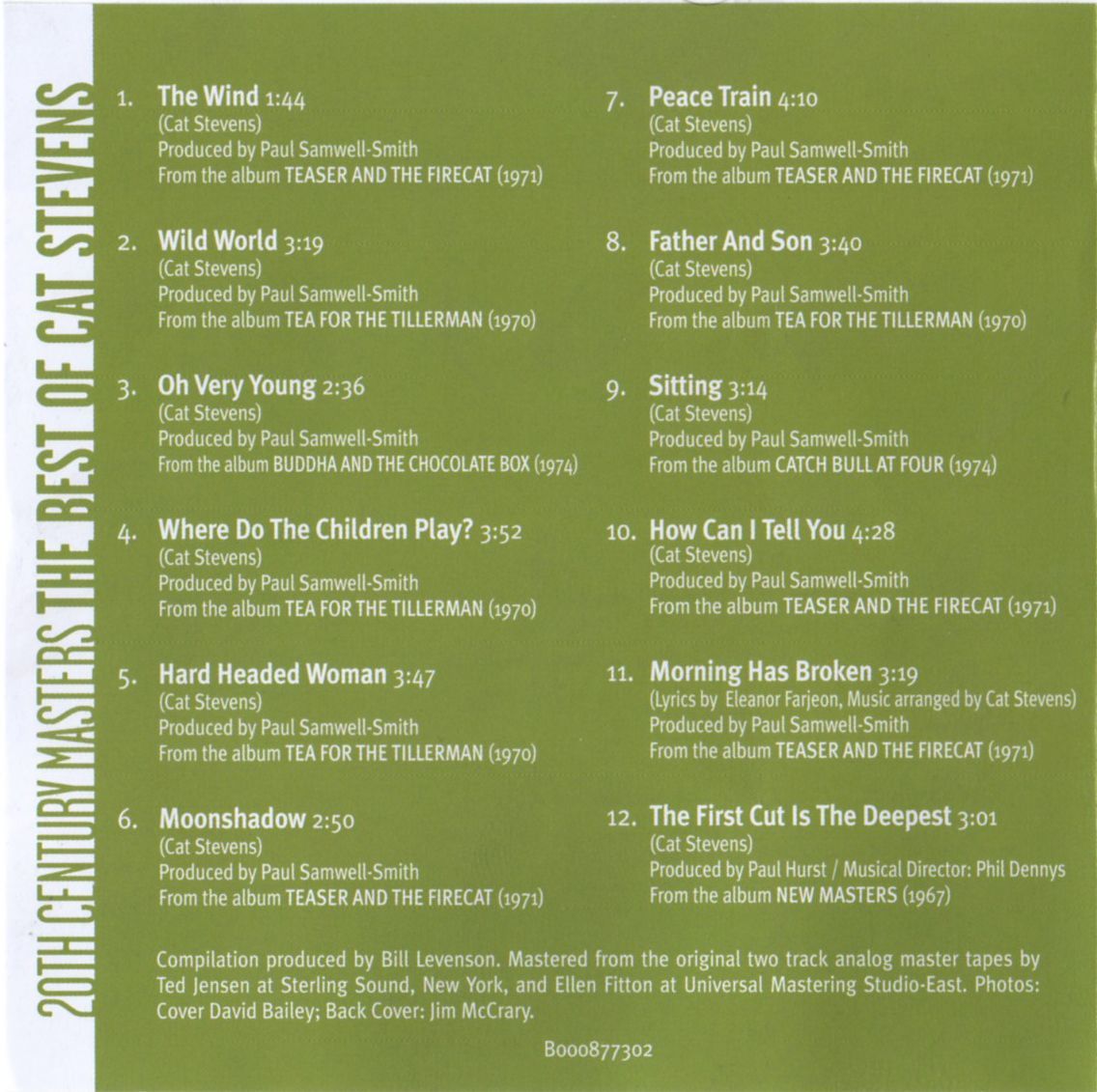 Cat Stevens  The Best Of Cat Stevens : Front + Inlay